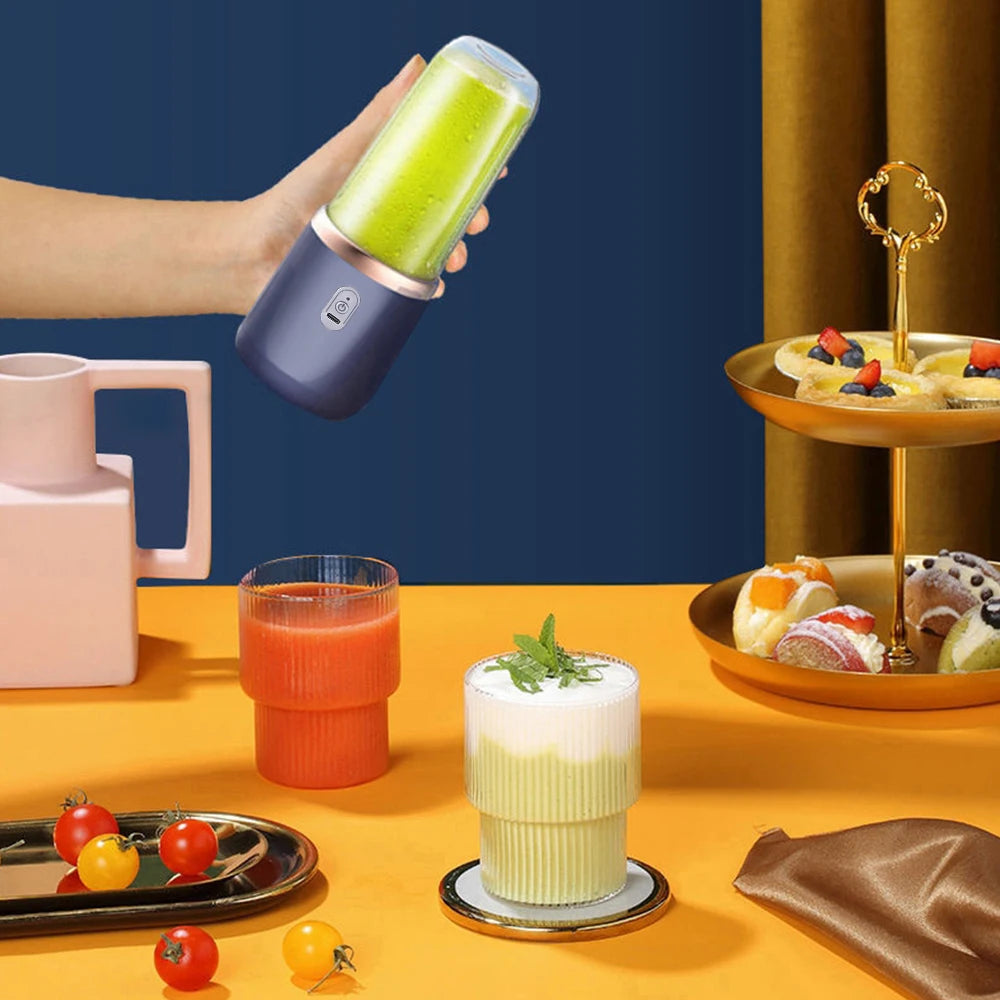 6-Blade Portable Electric Juicer Cup USB Rechargeable Personal Blender