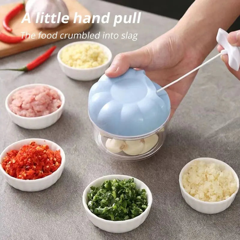 Manual Garlic Masher Hand Pull Blender Kitchen Tool Blue/Pink