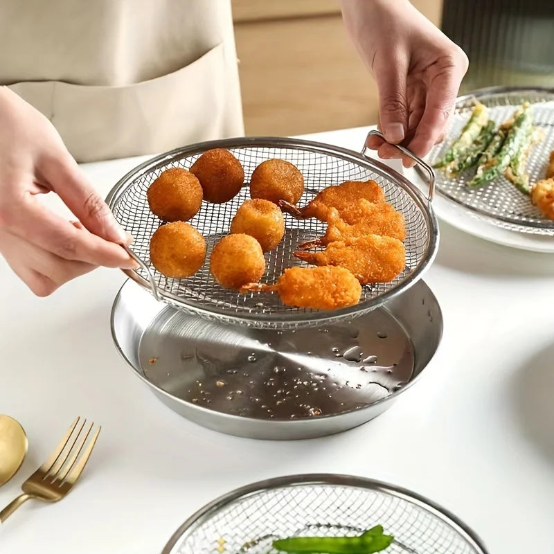 Stainless Steel Mesh Strainer Basket – Reusable Kitchen Filter Tray