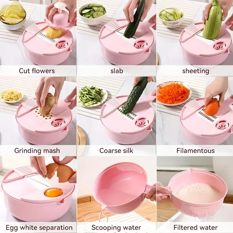 9-in-1 Multifunctional Vegetable Chopper – Carrot & Potato Slicer