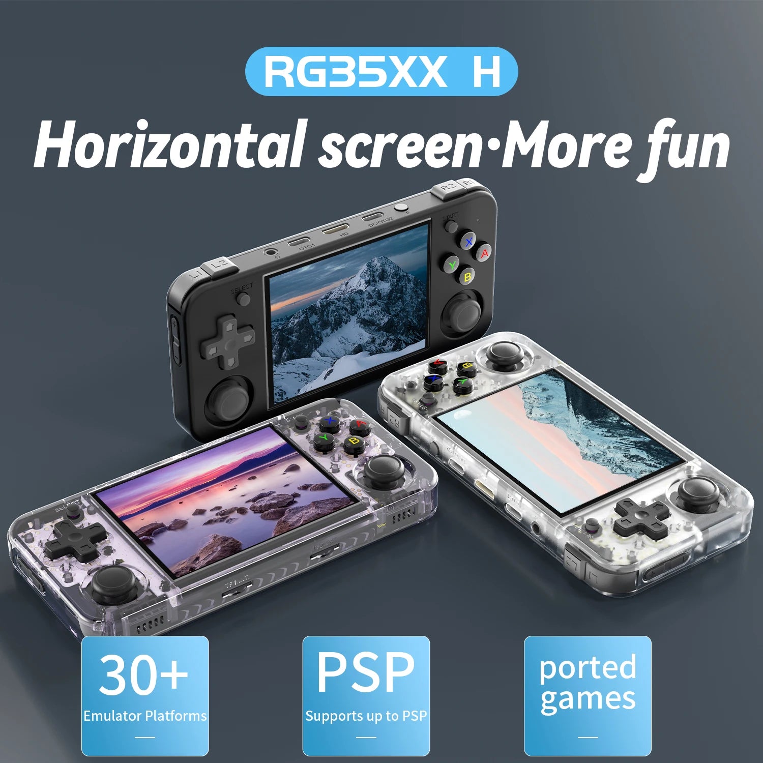 ANBERNIC RG35XXH Handheld Game Console – 3.5'' IPS Retro Gaming with HDMI Output