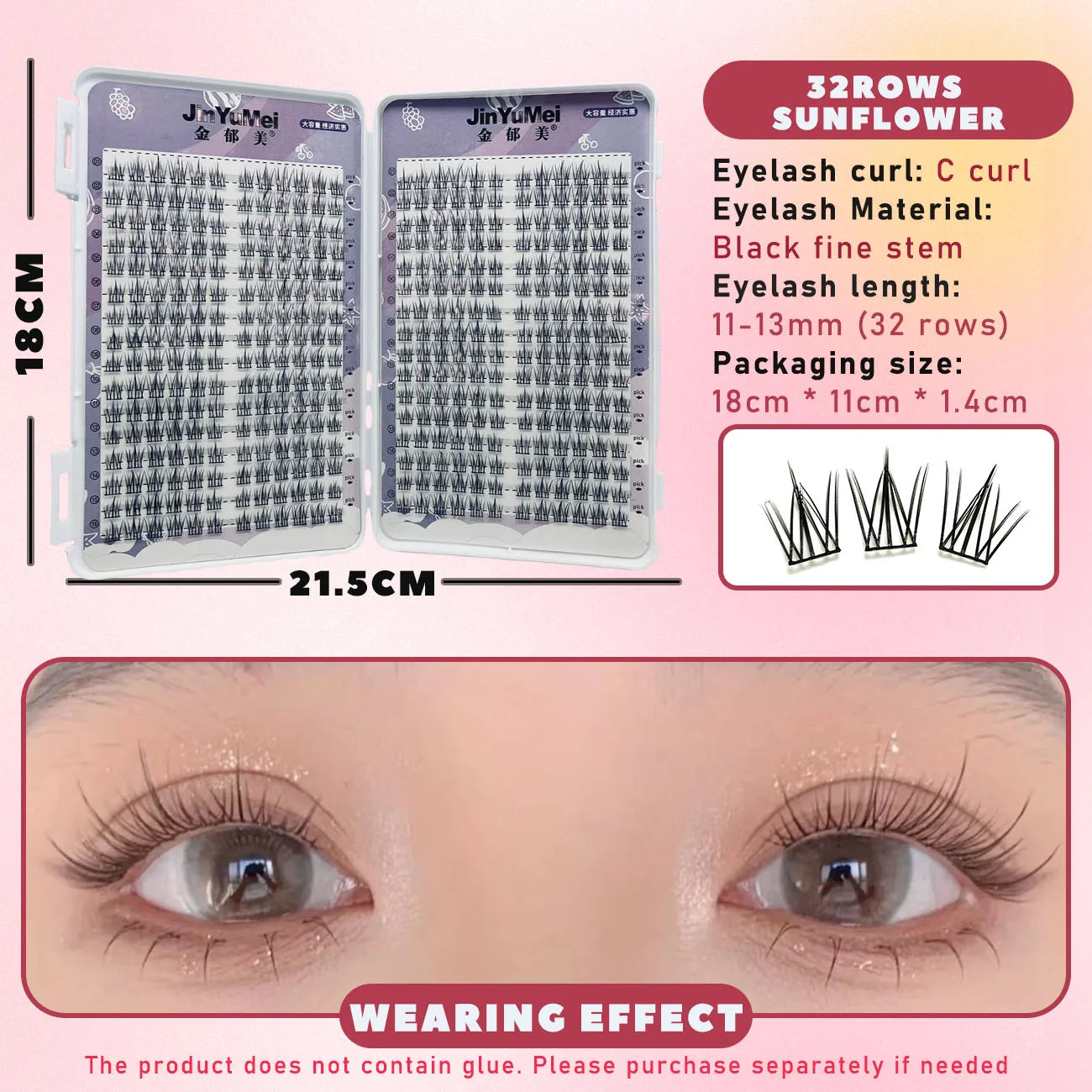 32 Rows Large Capacity Eyelash Extensions Professional Individual Cluster DIY Natural False Lashes