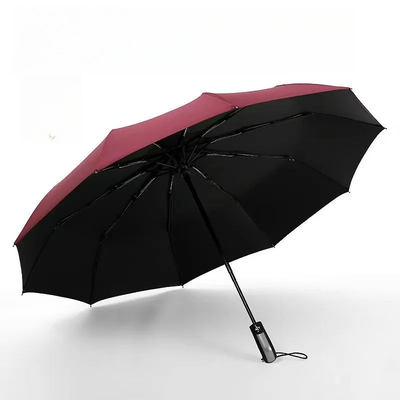 Automatic Folding Vinyl Umbrella, Ten-Bone Umbrella Is Strong, Windproof and Rainproof, Large Umbrella for Business Use