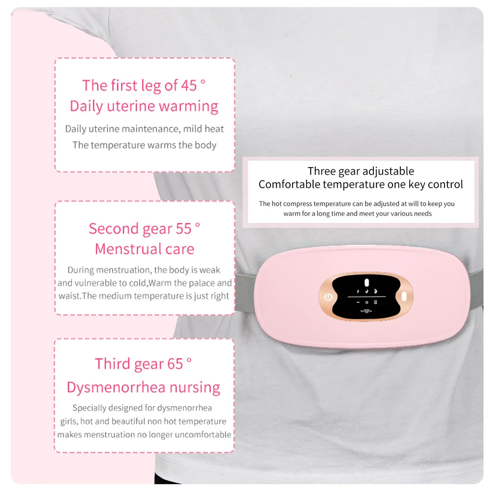 Rechargeable Heated Menstrual Waist Massager for Women