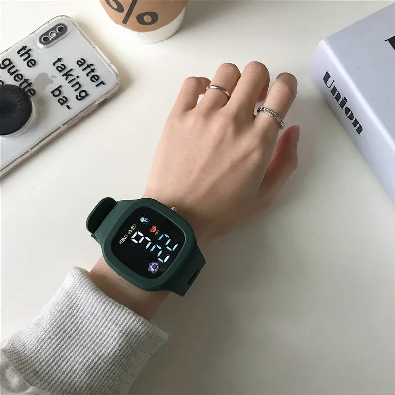 Unisex LED Digital Sports Watch Big Dial Waterproof Silicone