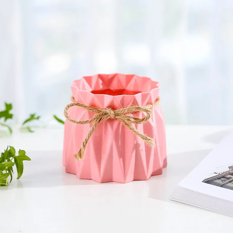 Nordic Flower Vase – Imitation Ceramic Plastic Vase for Home, Desktop & Event Décor
