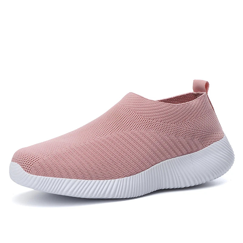 New Pink Women’s Sneakers – Comfortable Breathable Slip-On Casual Flats
