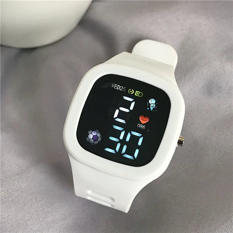 Unisex LED Digital Sports Watch Big Dial Waterproof Silicone