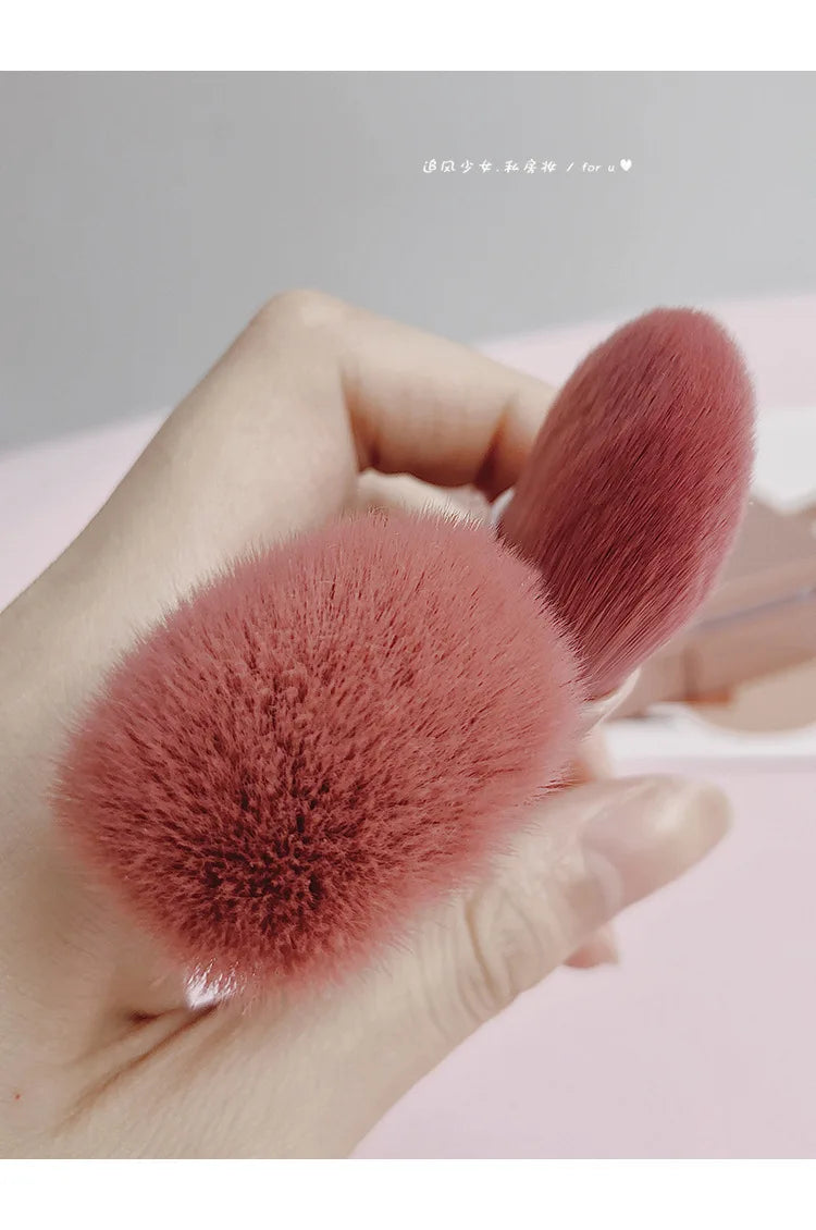 5PCS Pink Mirror Case Makeup Brush Set – Mini Travel Beauty Brushes