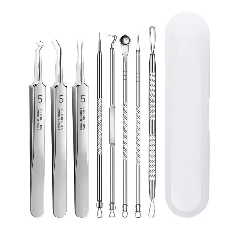 German Ultra-Fine No. 5 Blackhead Remover Tweezers – Precision Pimple Extractor, Acne Needle Tool for Face Care & Salon Use