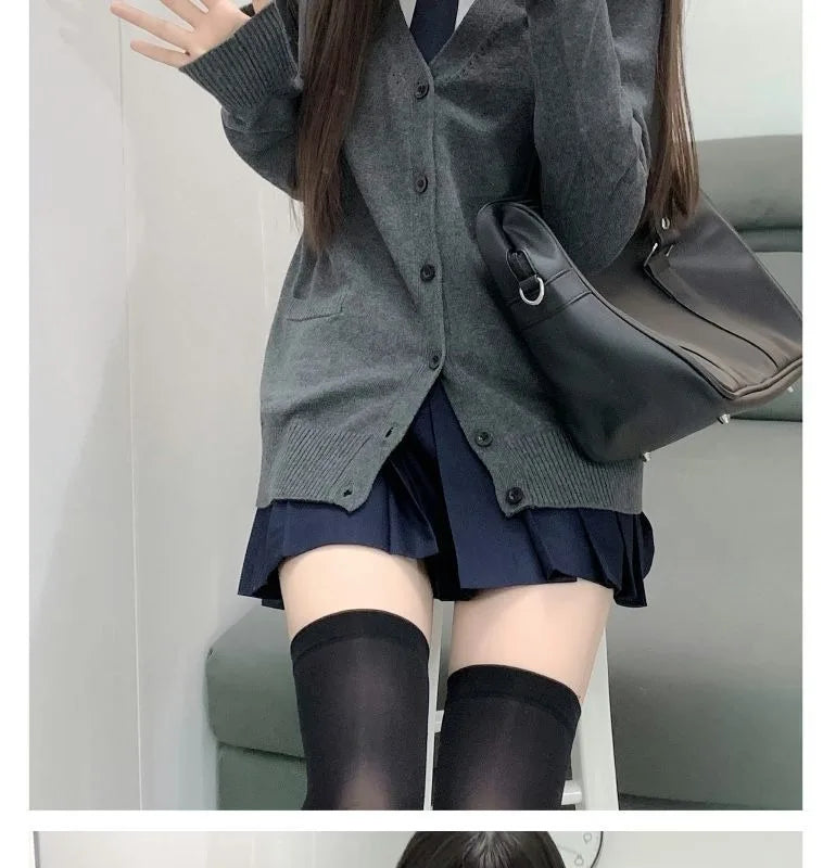 Mikasa Pink Cosplay Cardigan – Japanese V-Neck Knit Sweater for JK Uniform