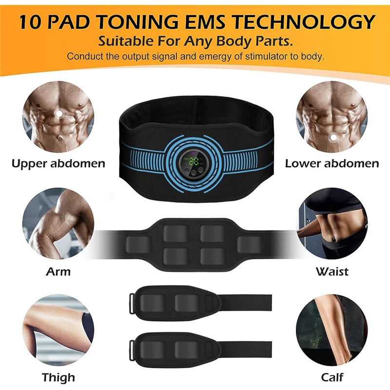 Smart EMS Abdominal Muscle Stimulator Belt – Home Fitness Toner