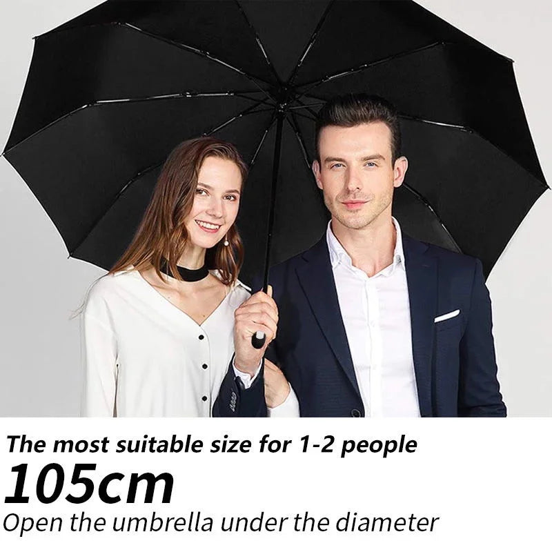Automatic Folding Vinyl Umbrella, Ten-Bone Umbrella Is Strong, Windproof and Rainproof, Large Umbrella for Business Use