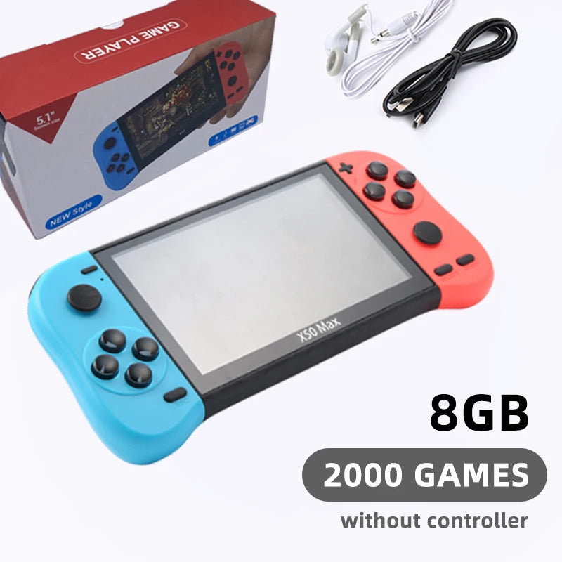 VILCORN X50 MAX Handheld Game Console – Retro PS1/GBA/SNES Portable Gaming Player