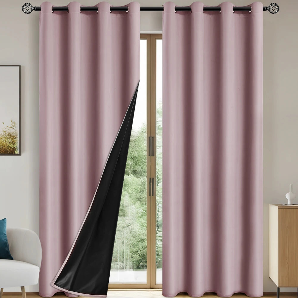 1pc Solid Blackout Curtain with Grommets – Total Privacy Bedroom Drapes
