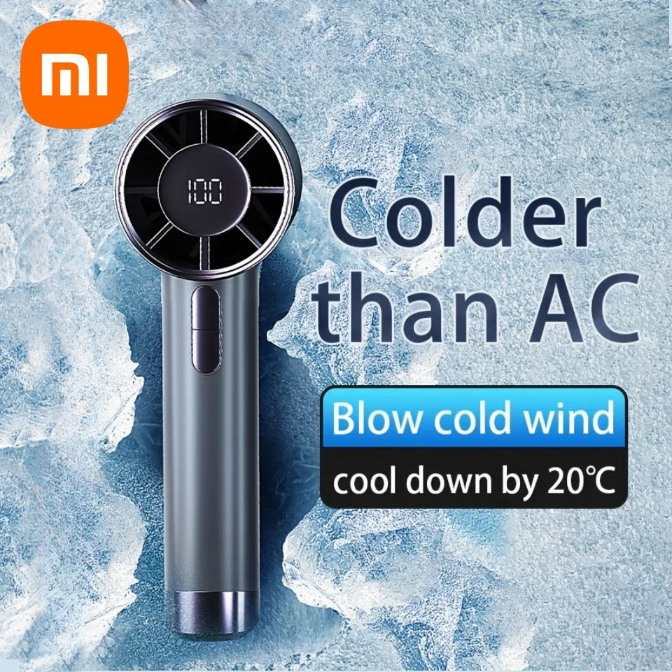 Xiaomi Mini Fan 5 Speed USB Charging Handheld Fan Digital Display Outdoor Camping Portable Fan Home Use and Gifts with Lanyard