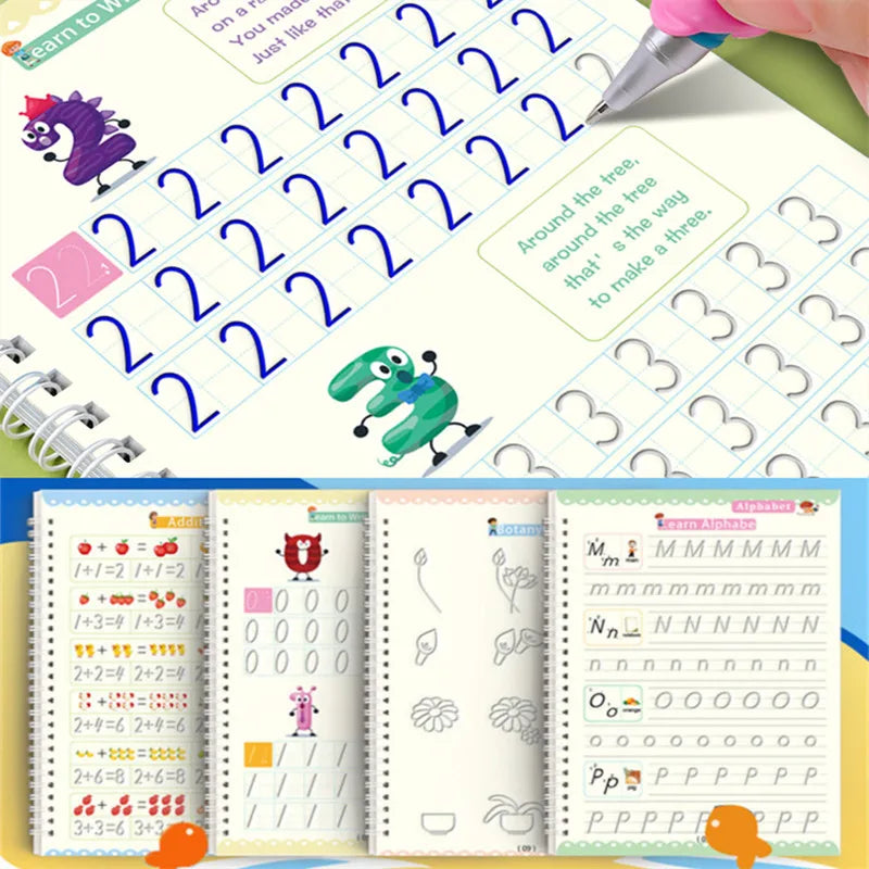 Reusable Magic Copybook Drawing Set – Montessori Writing & Pen Control Educational Toy for Kids