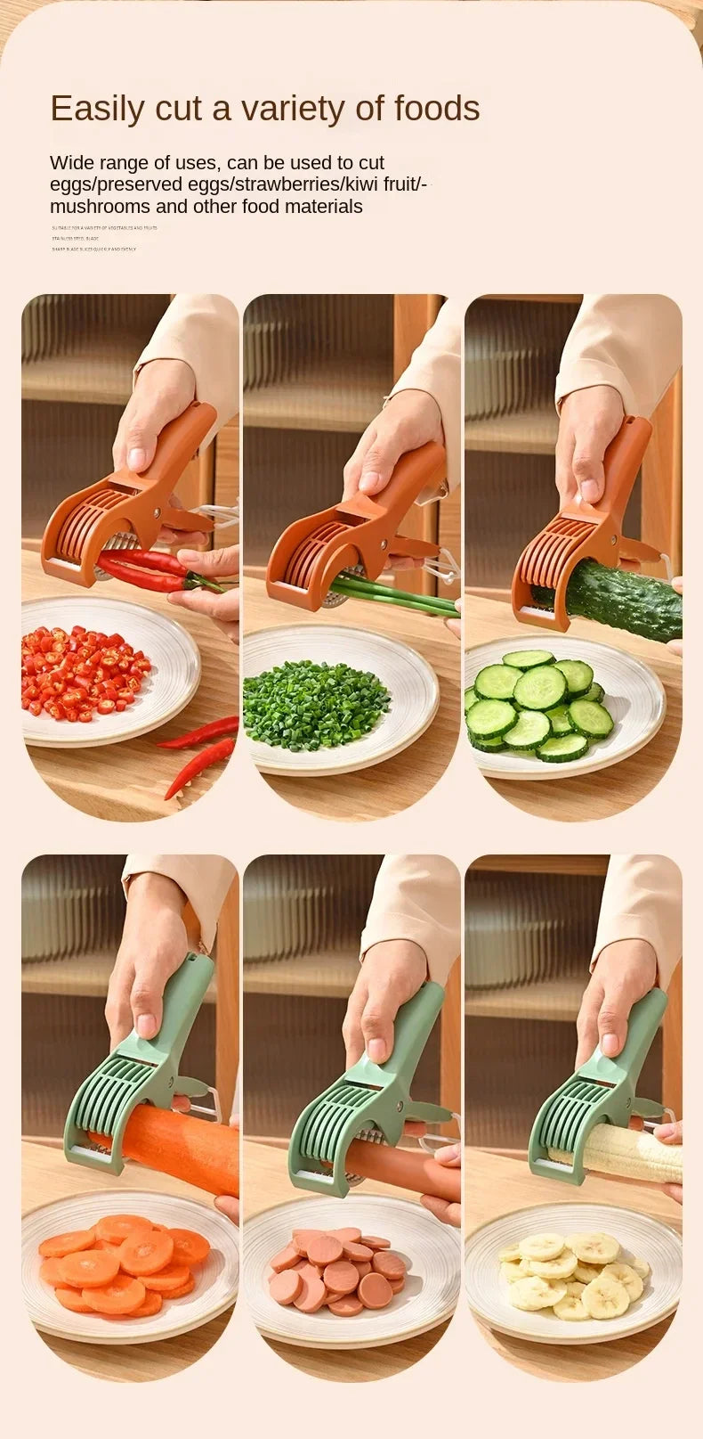 HooFun Multi-Functional Stainless Steel Vegetable & Fruit Slicer