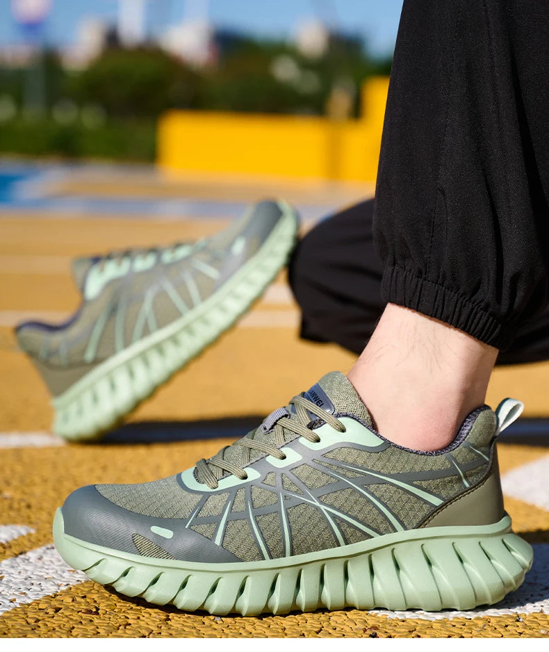 Pink Women’s Steel Toe Work Sneakers – Lightweight Safety Shoes Anti-Smash & Anti-Puncture