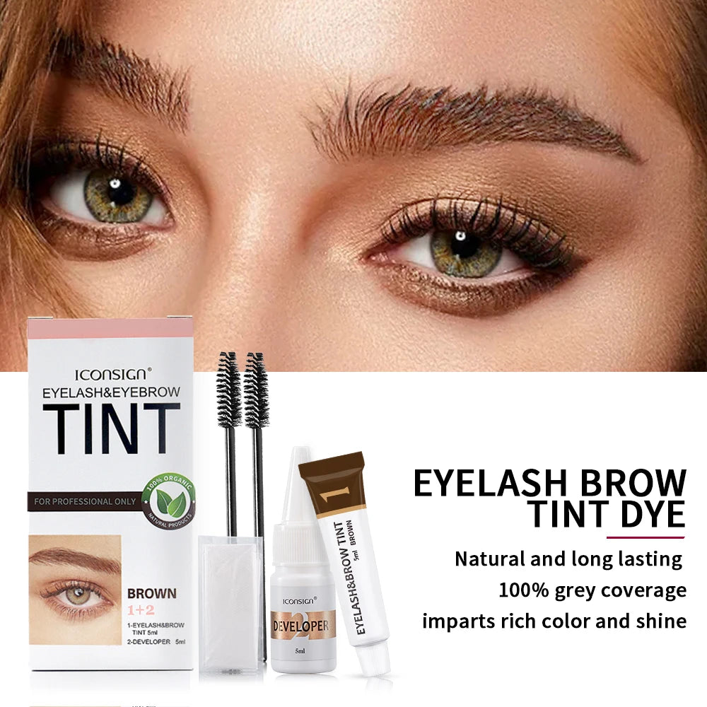 ICONSIGN Eyelash & Eyebrow Tint Kit – Brow Dye, Lash Lift & Tinting Makeup Tools