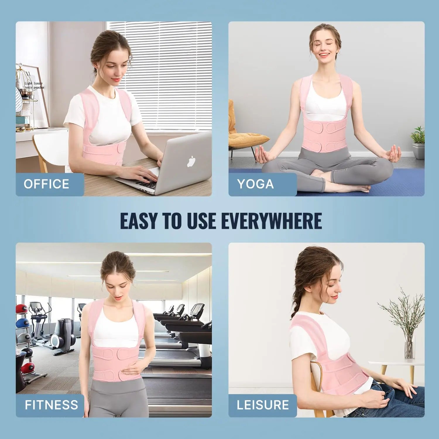 Women’s Adjustable Back Brace Posture Corrector for Upper & Lower Back