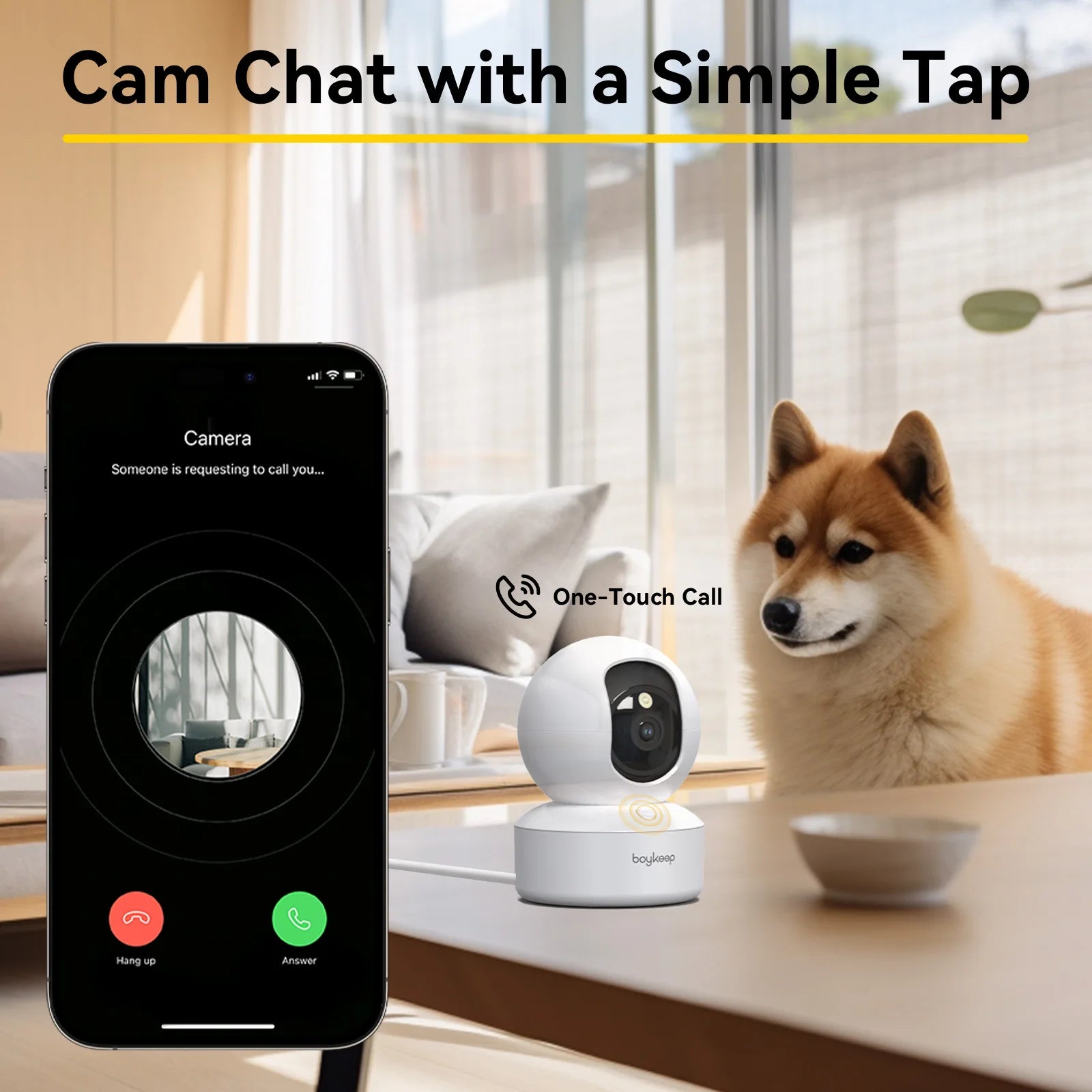 BoyKeep Smart Camera 2K WiFi Security Cam – 360° Indoor Baby Monitor with 5G/2.4GHz Dual-Band, Night Vision & Two-Way Audio