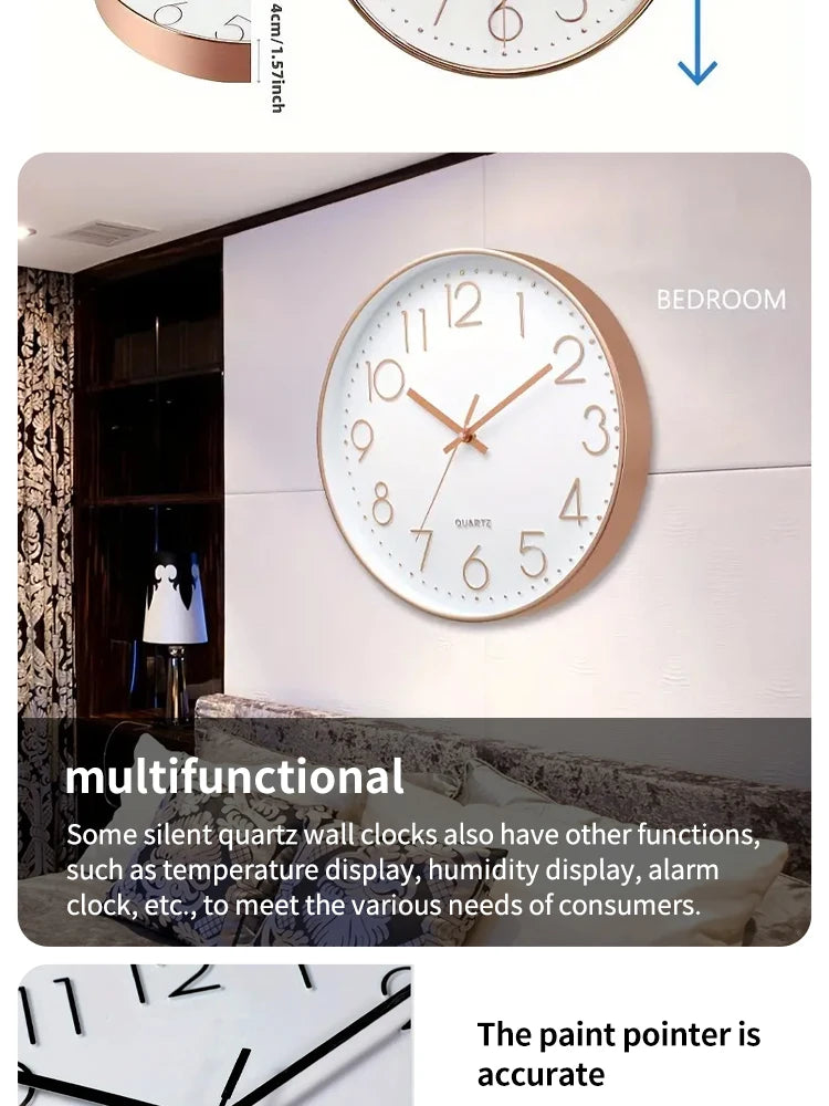 8-Inch Quartz Silent Wall Clock – Modern Cubic Digital Design for Home & Bedroom Décor