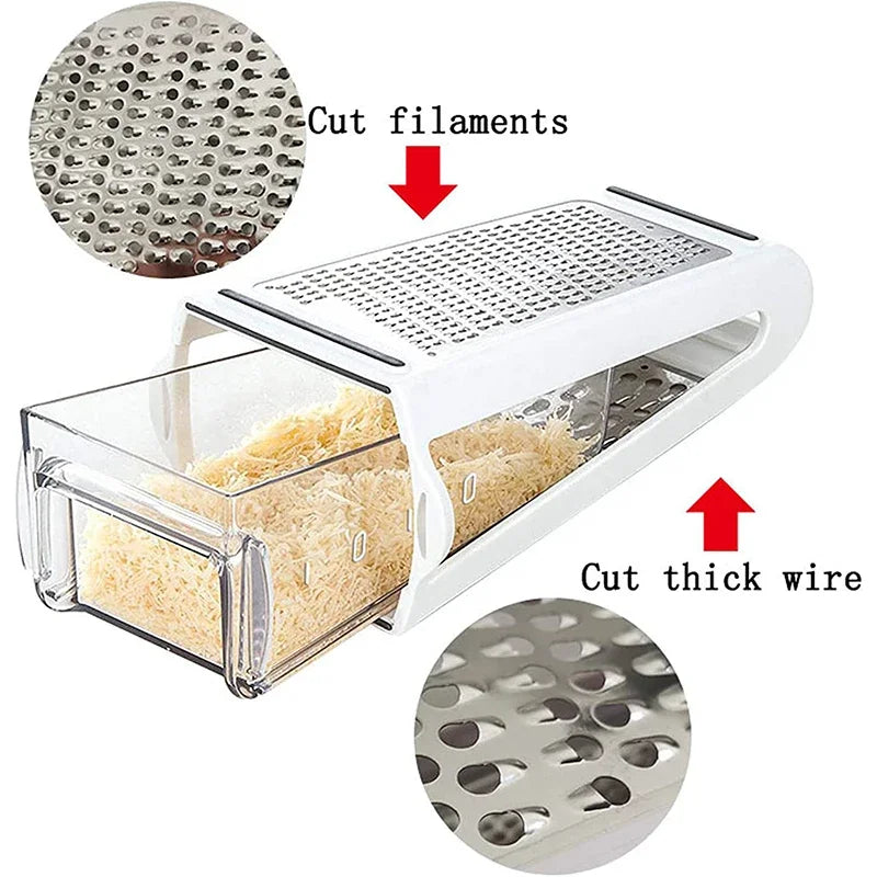 Double-Sided Cheese & Vegetable Grater with Container