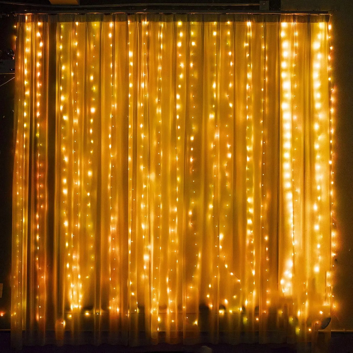 300LED Curtain Fairy Lights – 8 Modes Twinkle String Lights with Remote for Bedroom & Wedding Decor