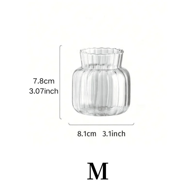 1/2/3pcs Nordic Transparent Glass Vase – Creative Hydroponic Flower Pot for Table & Home Décor