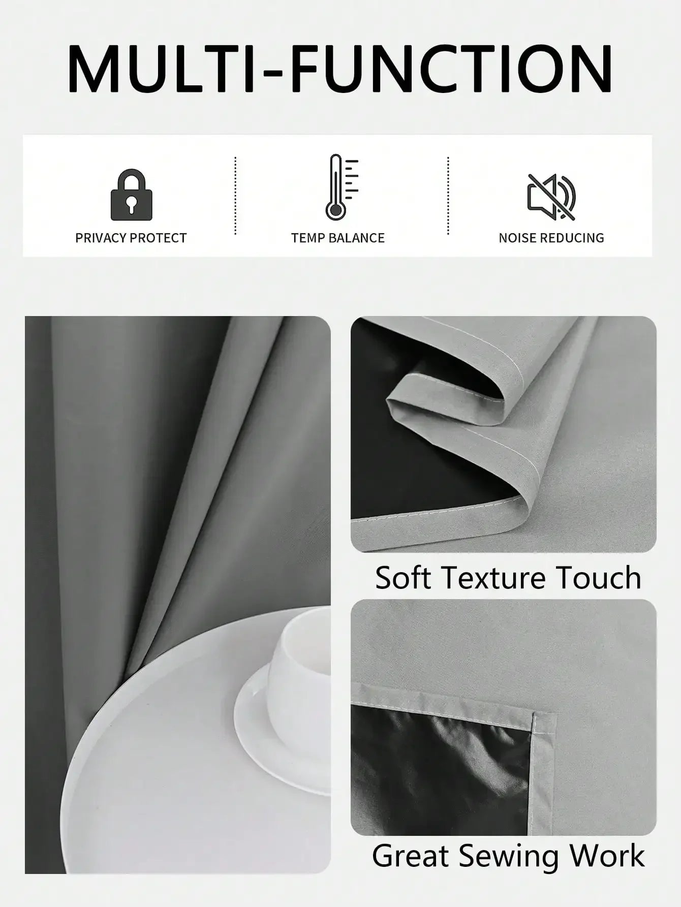 1pc Solid Blackout Curtain with Grommets – Total Privacy Bedroom Drapes