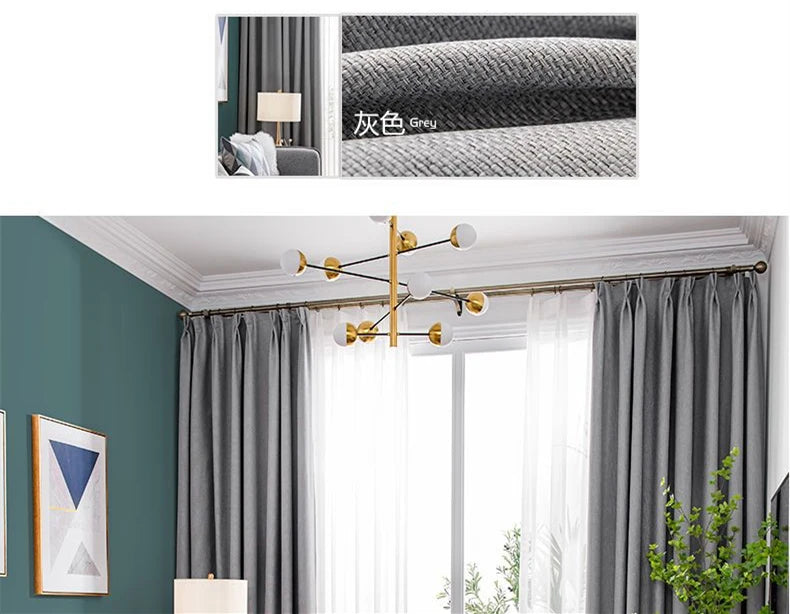 310cm Custom Blackout Cotton Linen Curtains – 80% Thickened Luxury Window Drapes