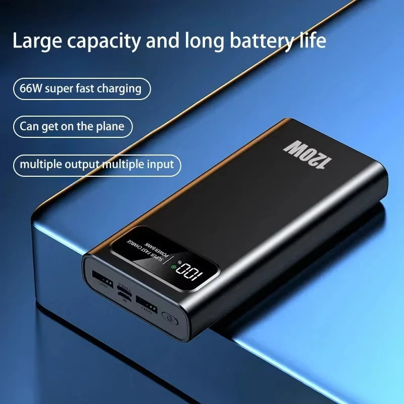 Xiaomi 200000mAh 120W Power Bank  Fast Charging Portable Mobile Power Ultralarge Capacity Digital Display External Battery ﻿