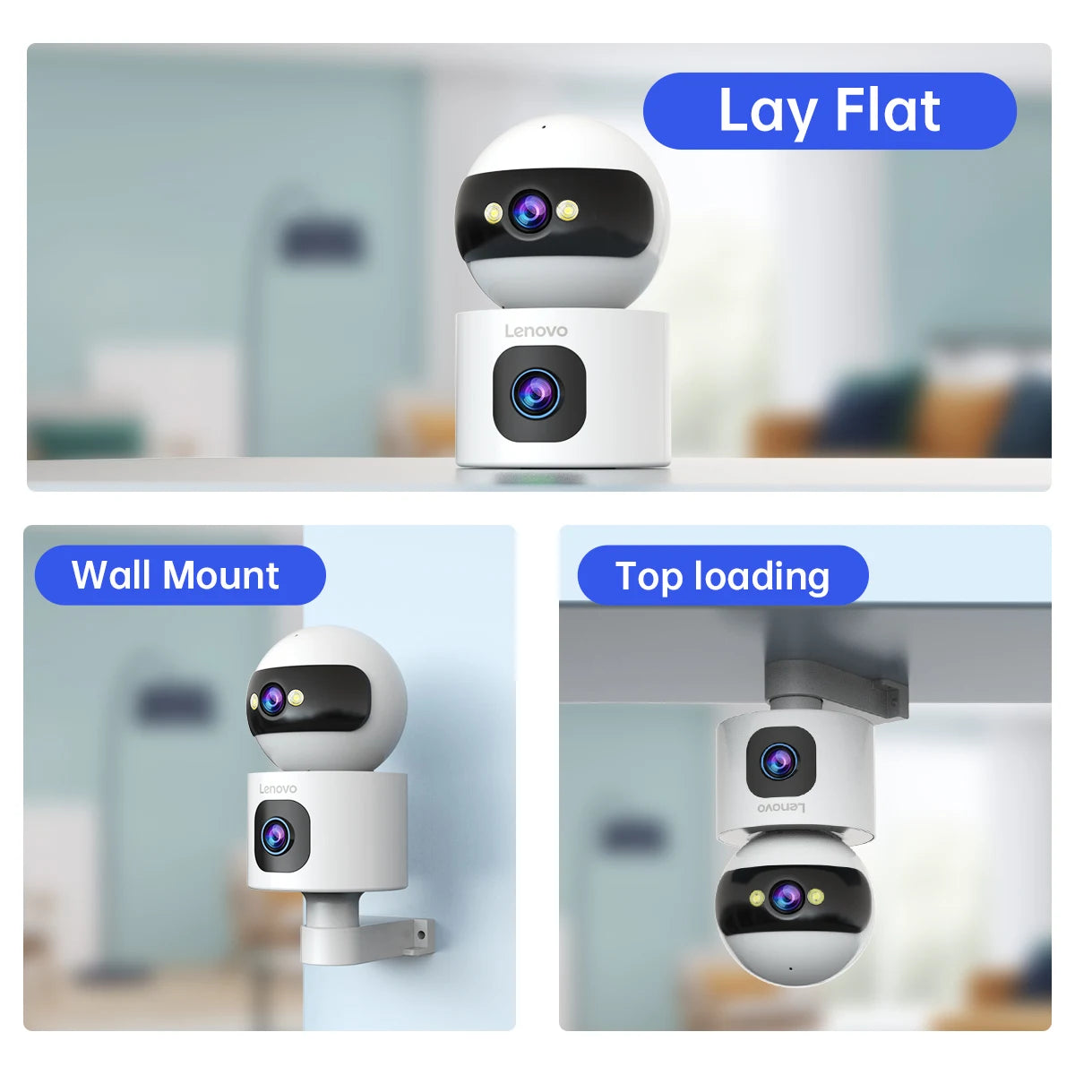 Lenovo 4K Dual-Lens IP Camera 5G WiFi Smart Home Security Baby Monitor with Auto Tracking
