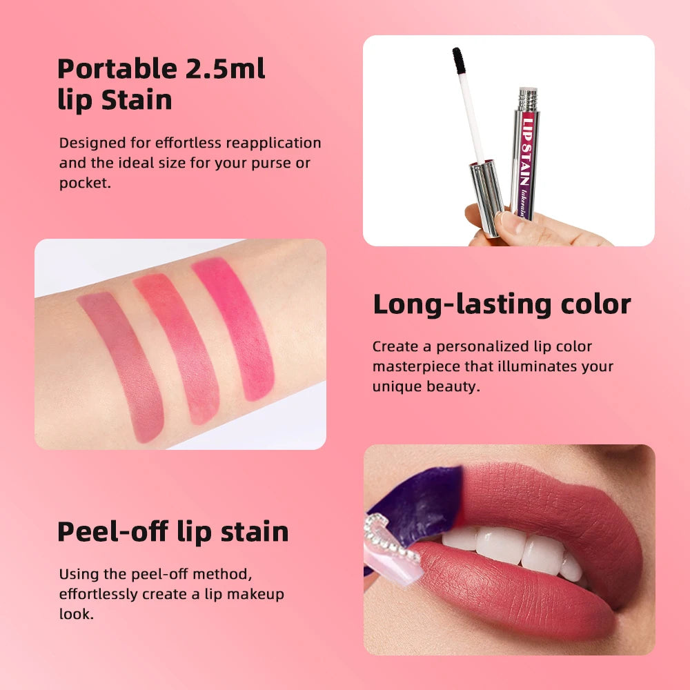 Long Lasting Korean Matte Lip Ink – Waterproof Peel Off Lip Tint, Liquid Lipstick