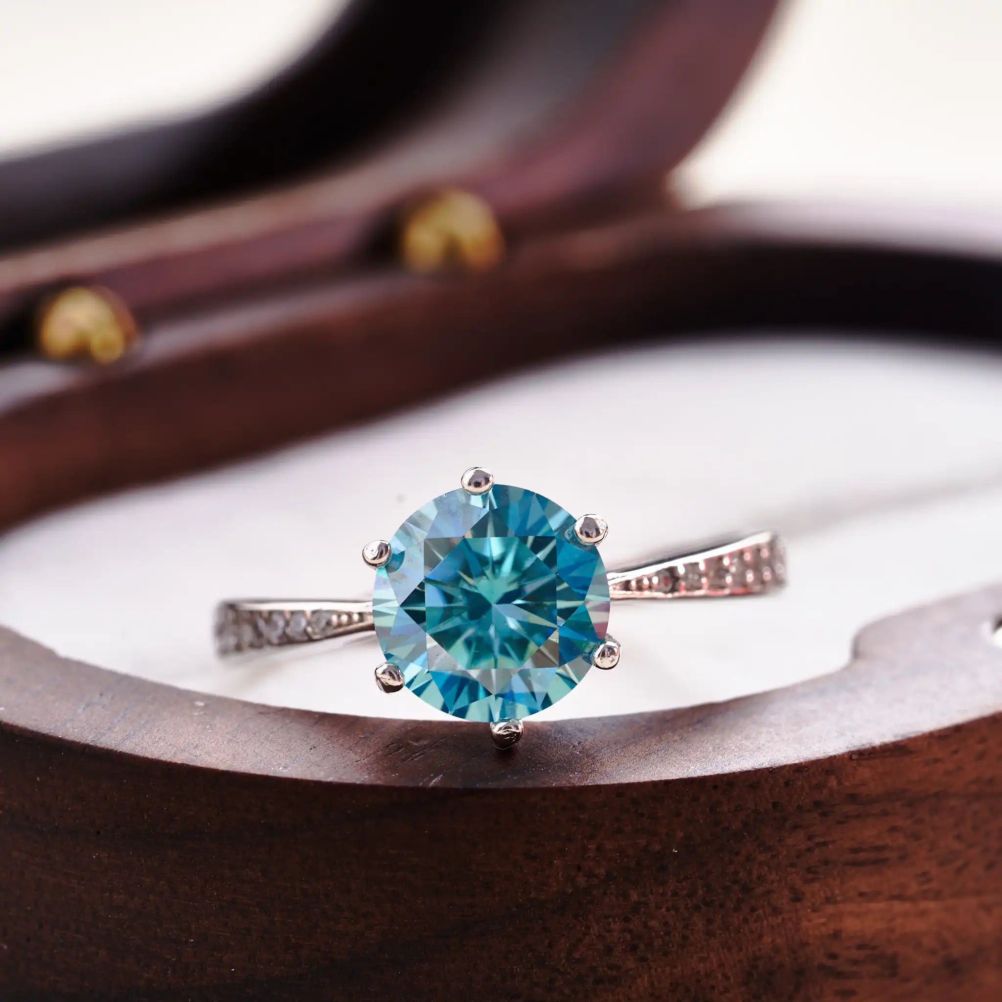 1/2/3 Carat Pink Moissanite Ring – 925 Sterling Silver Diamond-Test Wedding Band