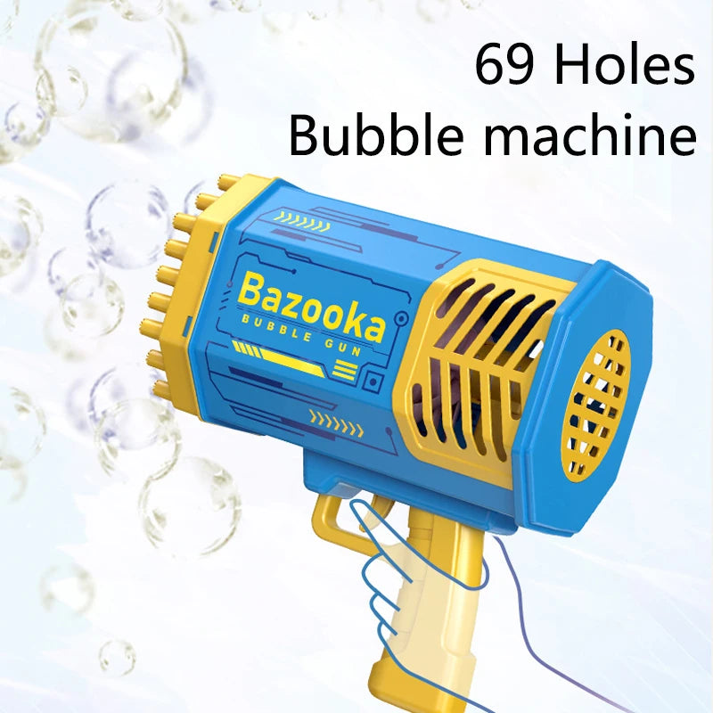 Bubble Machine Toy – 40/69 Holes Automatic Bubble Gun for Kids & Adult