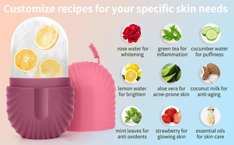 Silicone Ice Face Roller – Skin Tightening & Eye Puffiness Relief Ice Cube Mold