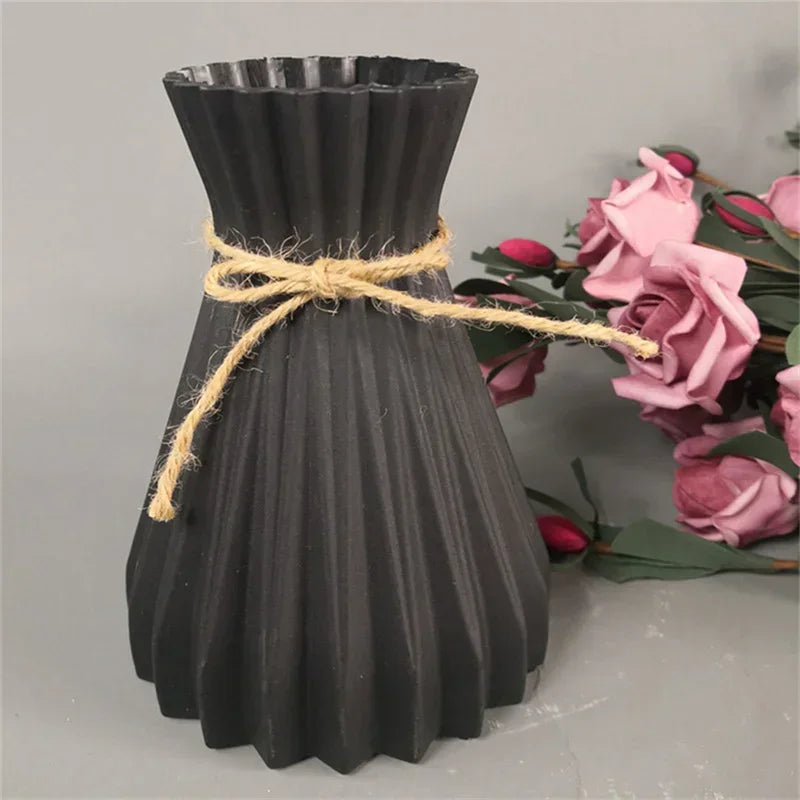 Nordic Flower Vase – Imitation Ceramic Plastic Vase for Home, Desktop & Event Décor
