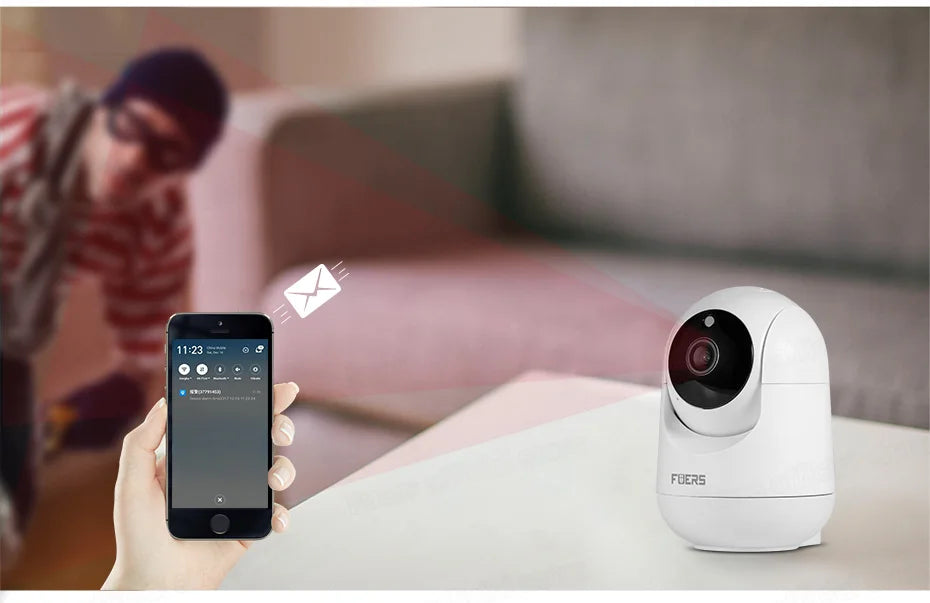 Fuers 5MP WiFi Indoor Camera AI Tracking Smart Home Security Baby Monitor