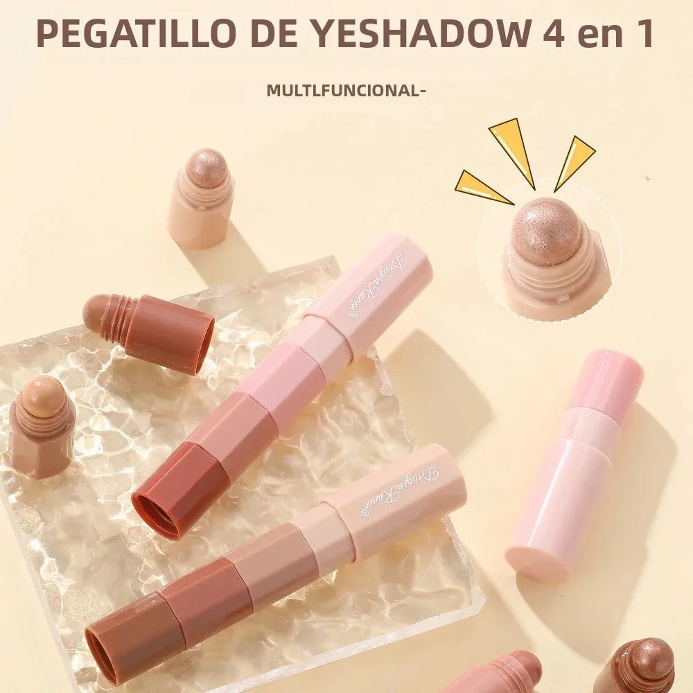 Dragon Ranee Eyeshadow Pencil 4 Colors/Set Waterproof Non-Smudge Highlighter Stick Pearlescent Matte Silkworm Lazy Eye Makeup