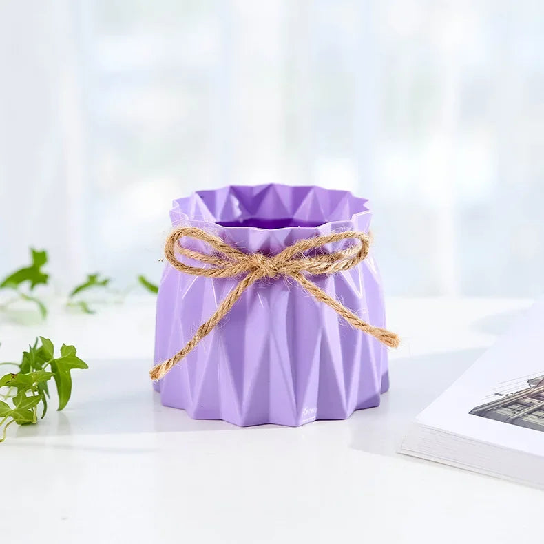 Nordic Flower Vase – Imitation Ceramic Plastic Vase for Home, Desktop & Event Décor