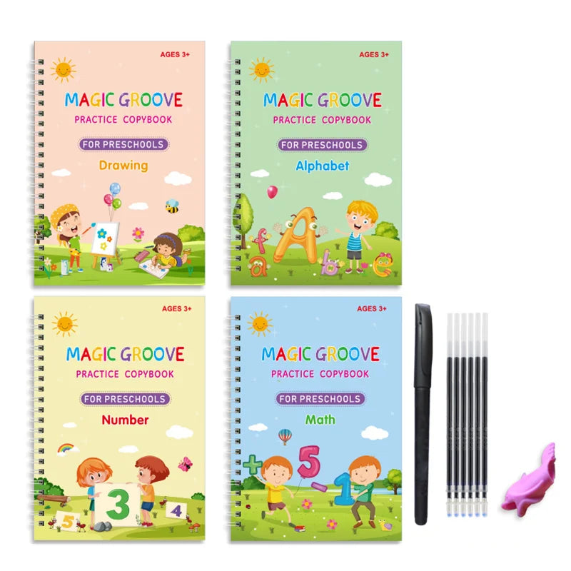 Reusable Magic Copybook Drawing Set – Montessori Writing & Pen Control Educational Toy for Kids