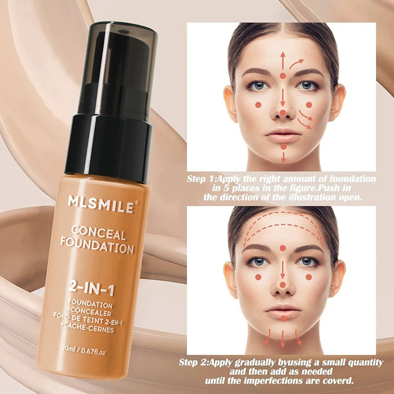 Face Foundation Cream – Oil-Control Matte BB Cream, Waterproof Full Coverage Liquid Concealer Base