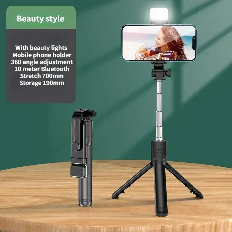Wireless Selfie Stick Tripod with LED Light & Bluetooth Remote – Extendable Phone Stand for iPhone, Android & TikTok Live Streaming