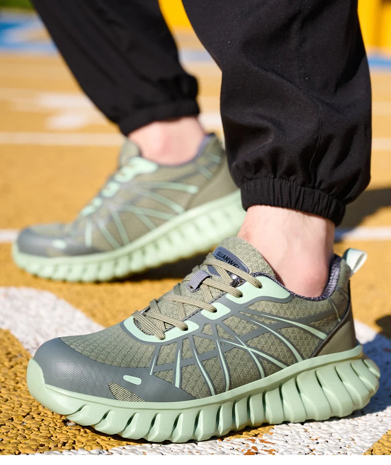 Pink Women’s Steel Toe Work Sneakers – Lightweight Safety Shoes Anti-Smash & Anti-Puncture