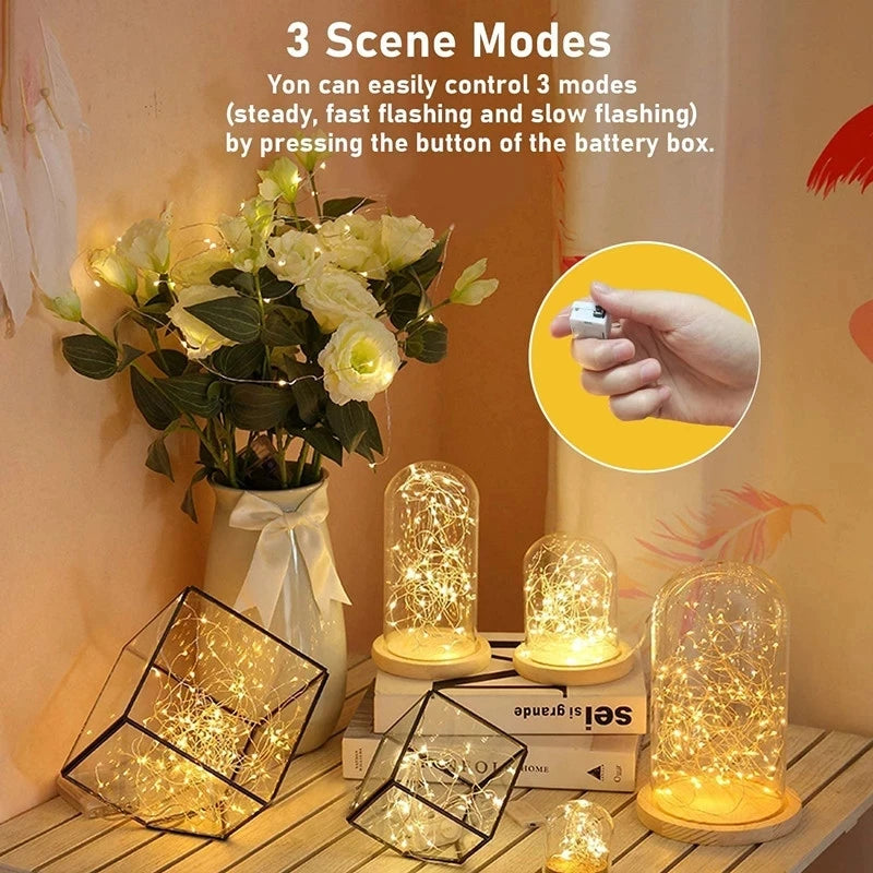 Fairy String Lights – 1/5/10pcs Battery-Powered LED Garland for Home & Holiday Decor