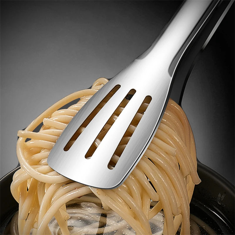 Non-Slip Stainless Steel Food Tongs – Meat, Salad & BBQ Clip