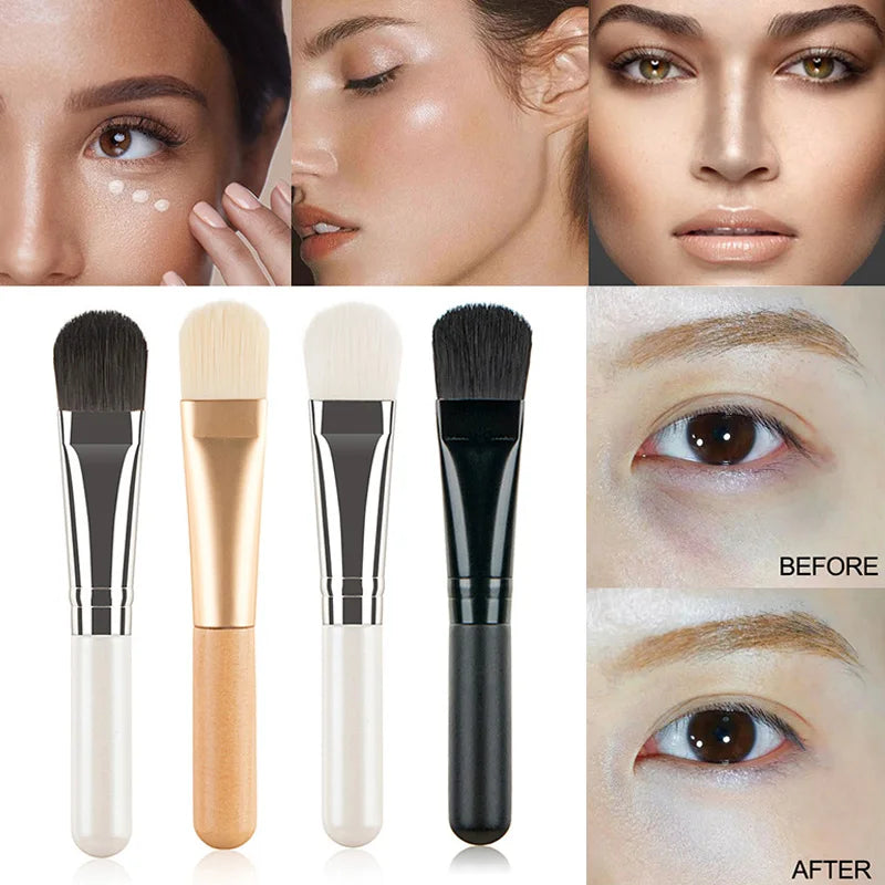 Flat Face Mask Brush – Soft Hair Applicator for Facial Cleansing, Foundation & Concealer