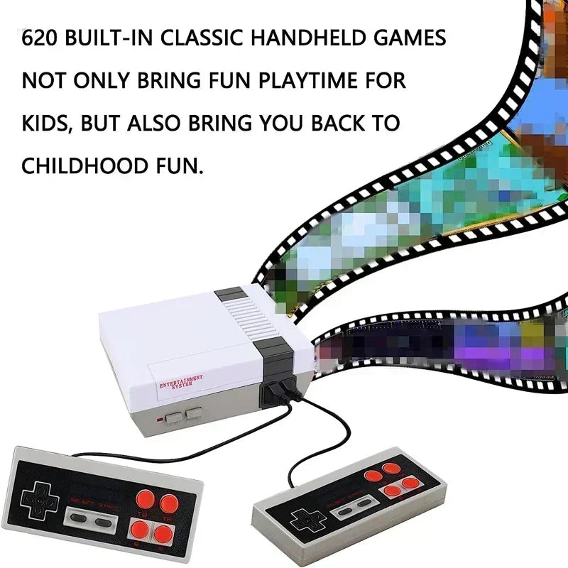 Retro 8-Bit Game Console with Dual 4-Button Controllers – HDMI Mini Classic Gaming System Built-in 620 Games